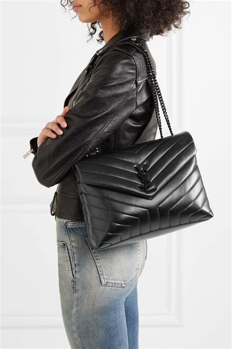 lou lou medium ysl for the evening|SAINT LAURENT Loulou medium quilted leather shoulder bag.